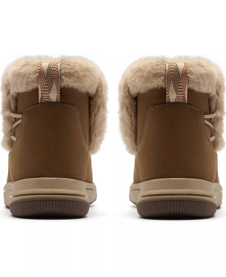 Clarks Women's Breeze Faux Fur Round Toe Booties