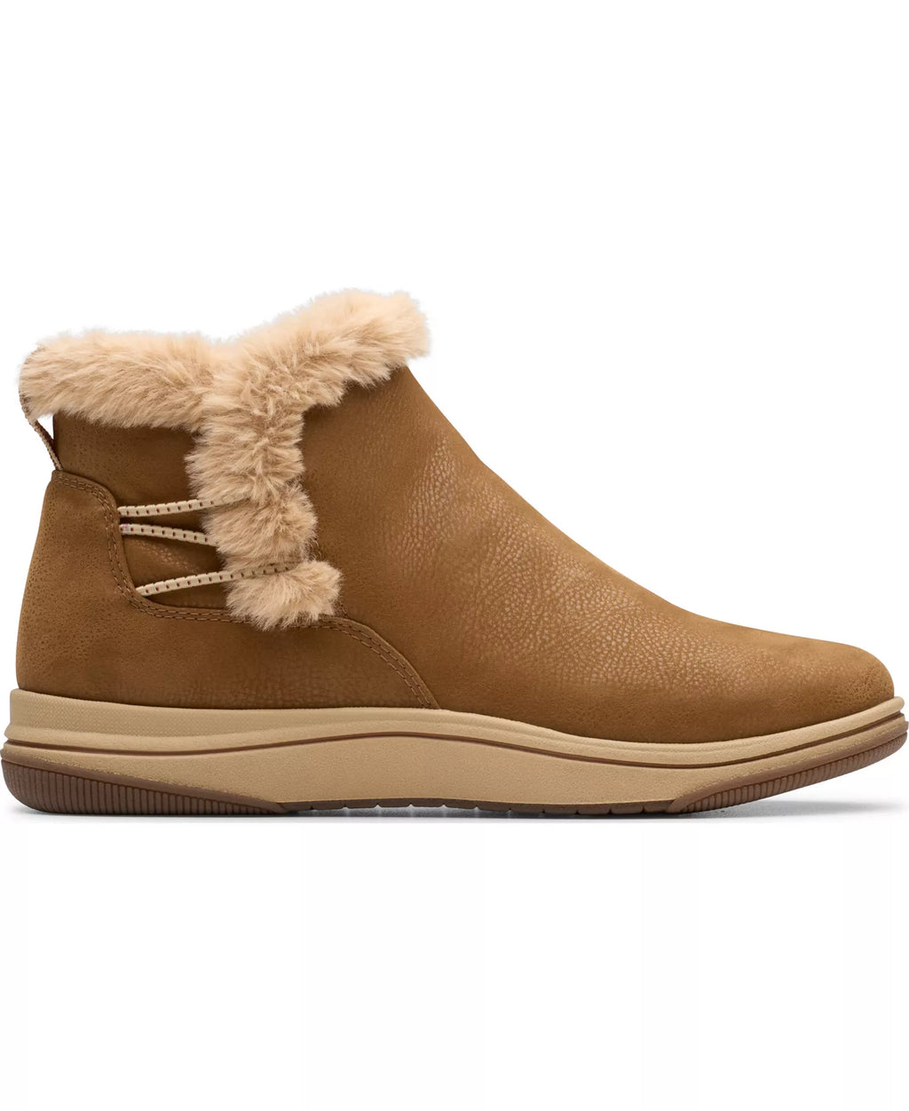 Clarks Women's Breeze Faux Fur Round Toe Booties