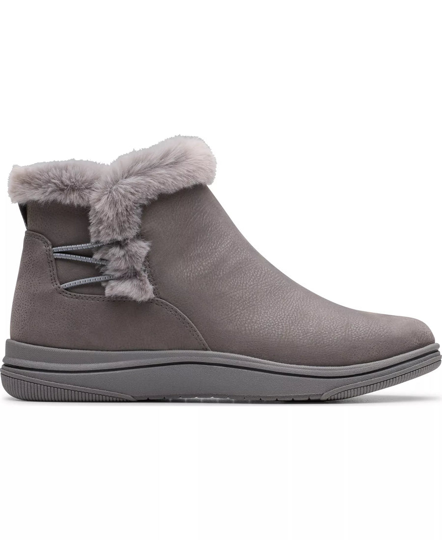 Clarks Women's Breeze Faux Fur Round Toe Booties