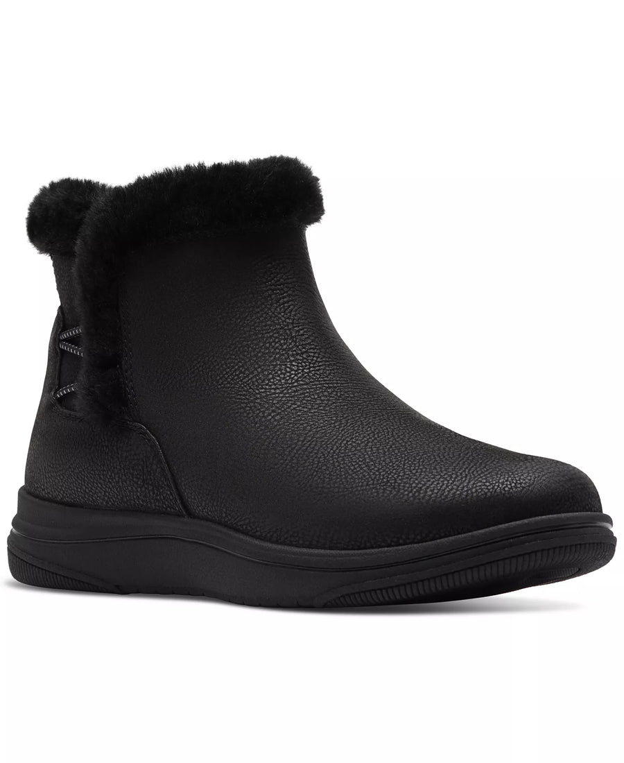 Clarks Women's Breeze Faux Fur Round Toe Booties