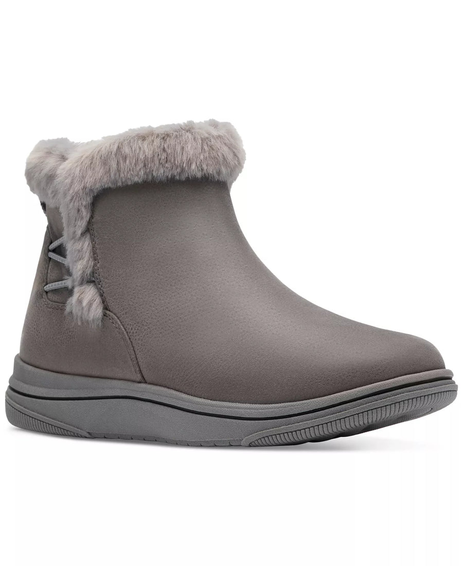 Clarks Women's Breeze Faux Fur Round Toe Booties