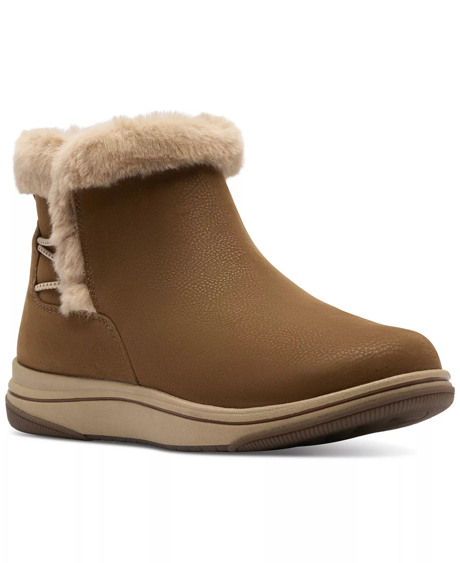 Clarks Women's Breeze Faux Fur Round Toe Booties