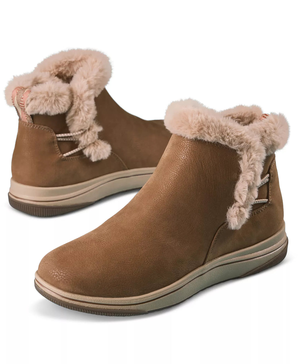 Clarks Women's Breeze Faux Fur Round Toe Booties