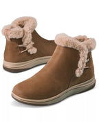 Clarks Women's Breeze Faux Fur Round Toe Booties