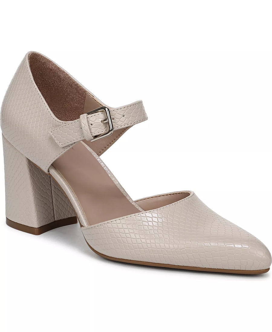 Naturalizer Women's Pixie Mary Jane Pointed Toe Block Heel Pumps