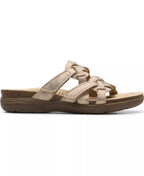 Clarks Women's April Rae Round Toe Flat Sandals