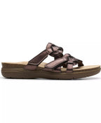 Clarks Women's April Rae Round Toe Flat Sandals