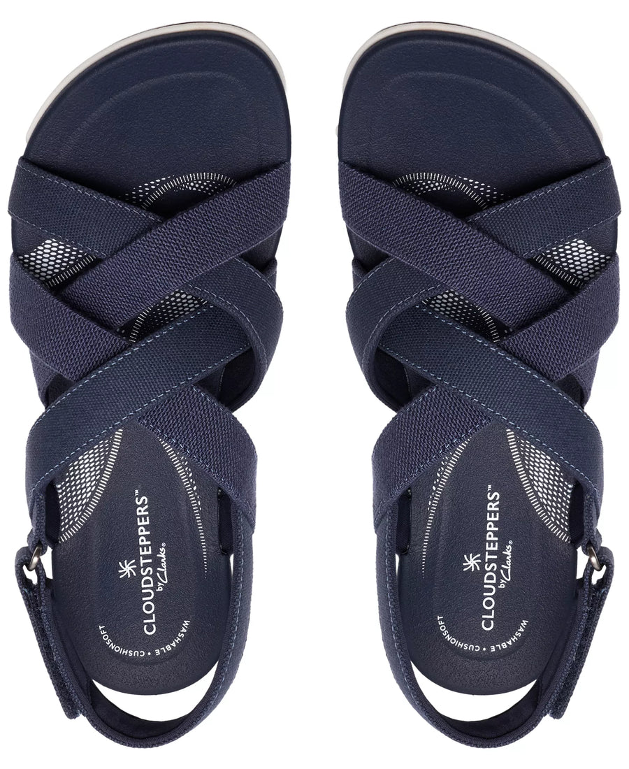 Clarks Women's BreezeRae Ana Open Toe Wedge Sandals