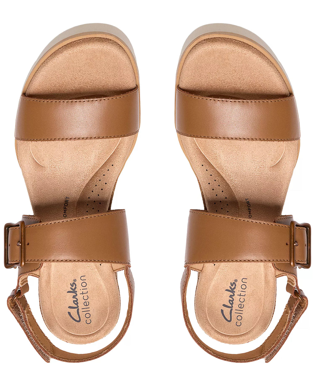 Clarks Women's Diaz Rose Round Toe Wedge Sandals
