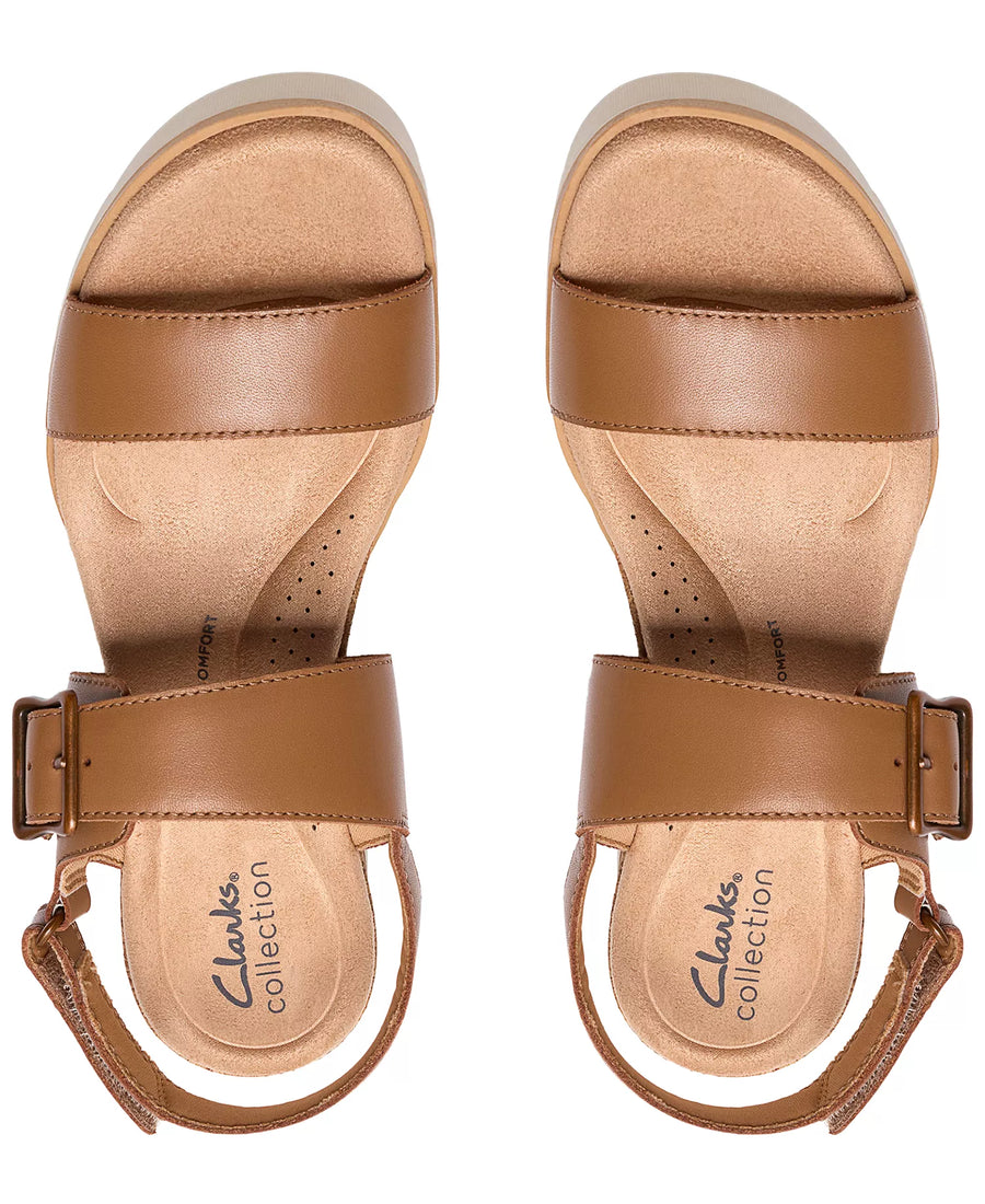 Clarks Women's Diaz Rose Round Toe Wedge Sandals