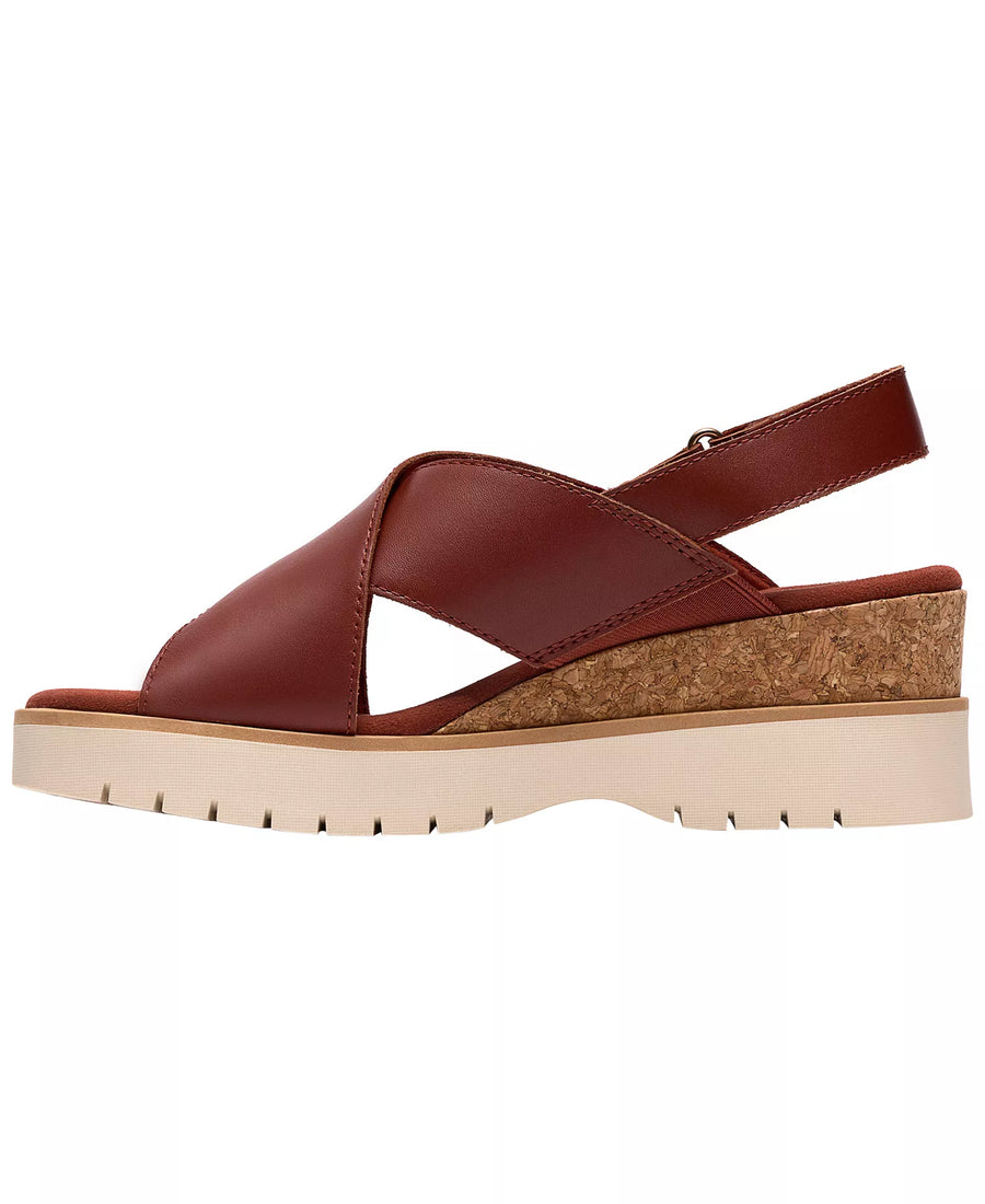 Clarks Women's Diaz Cross Round Toe Wedge Sandals