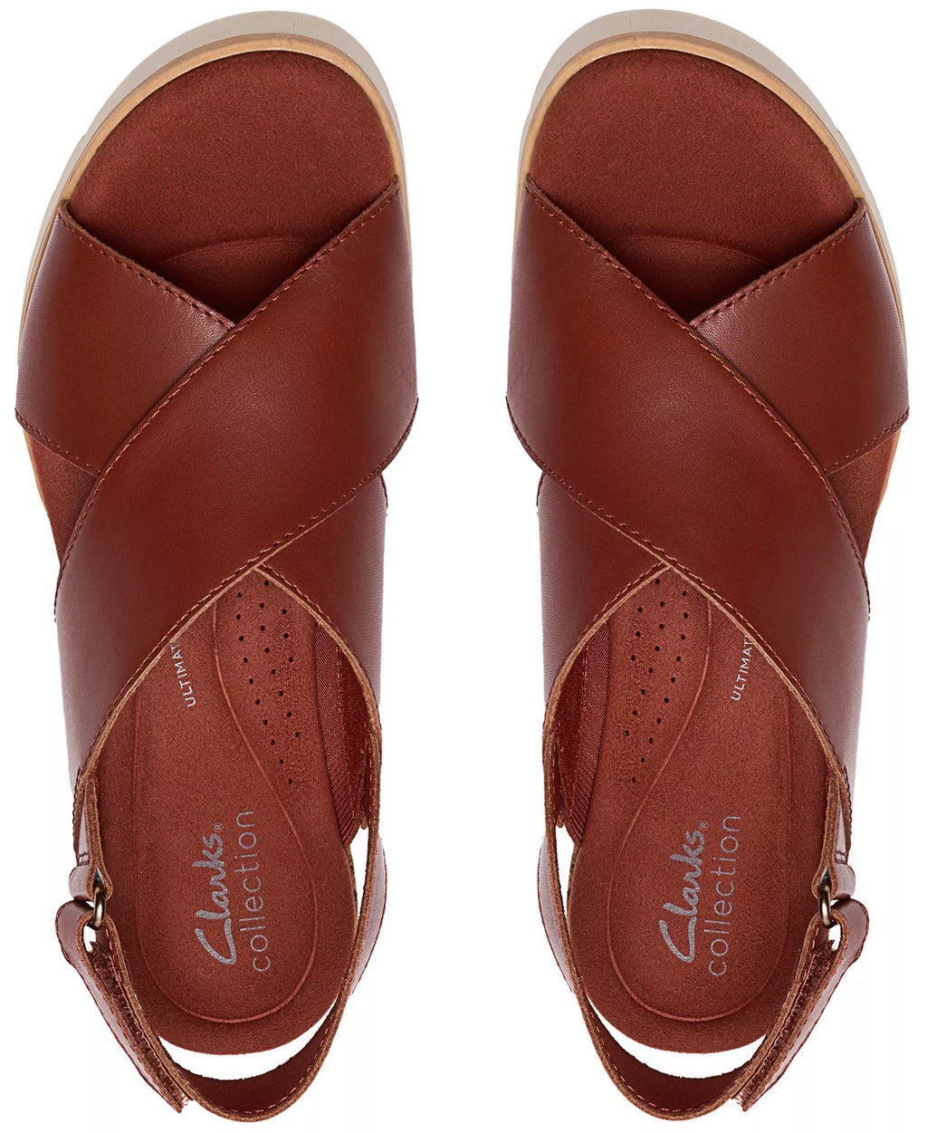 Clarks Women's Diaz Cross Round Toe Wedge Sandals