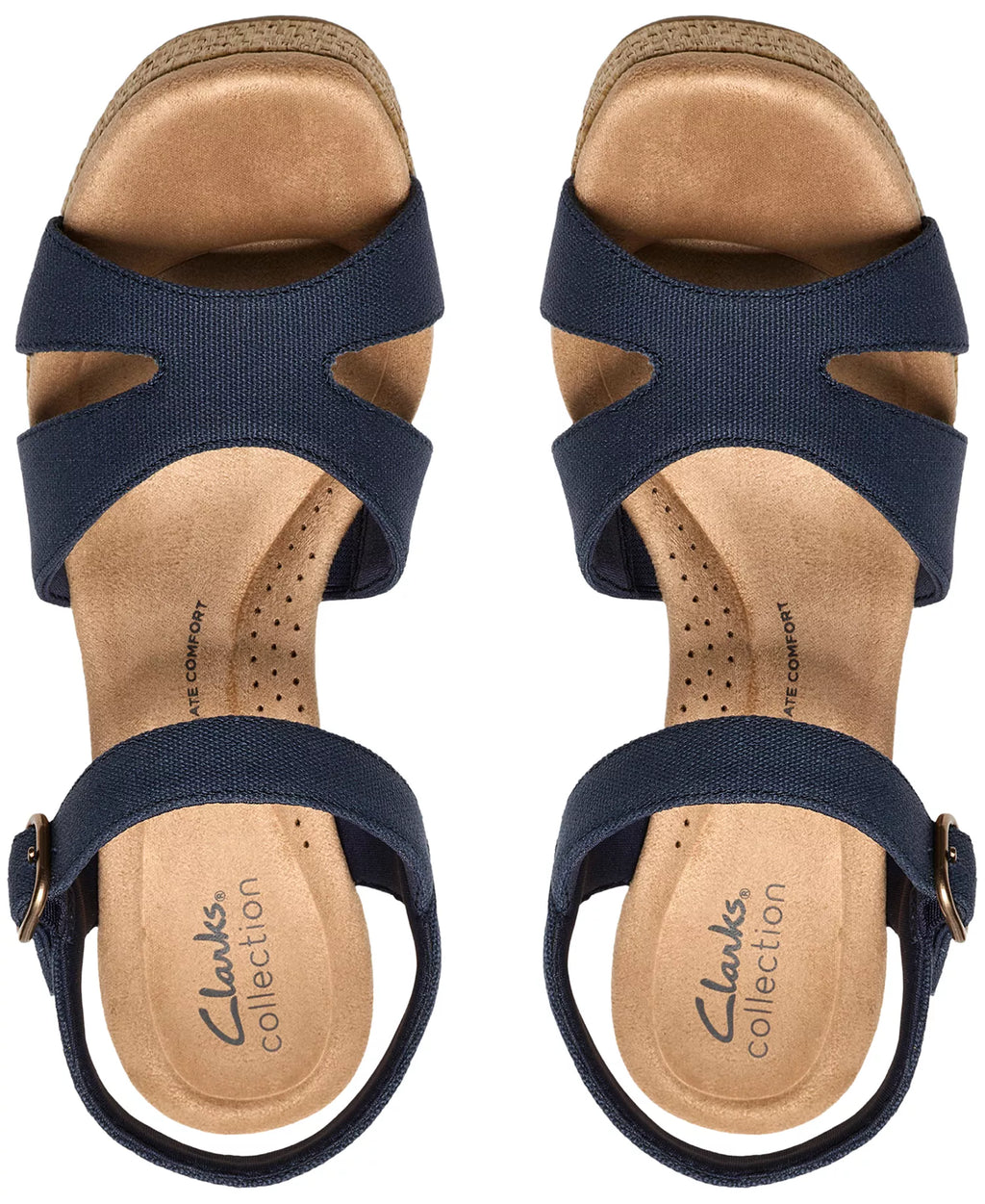 Clarks Women's Nerisa Twist Round Toe Wedge Sandals