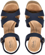 Clarks Women's Nerisa Twist Round Toe Wedge Sandals