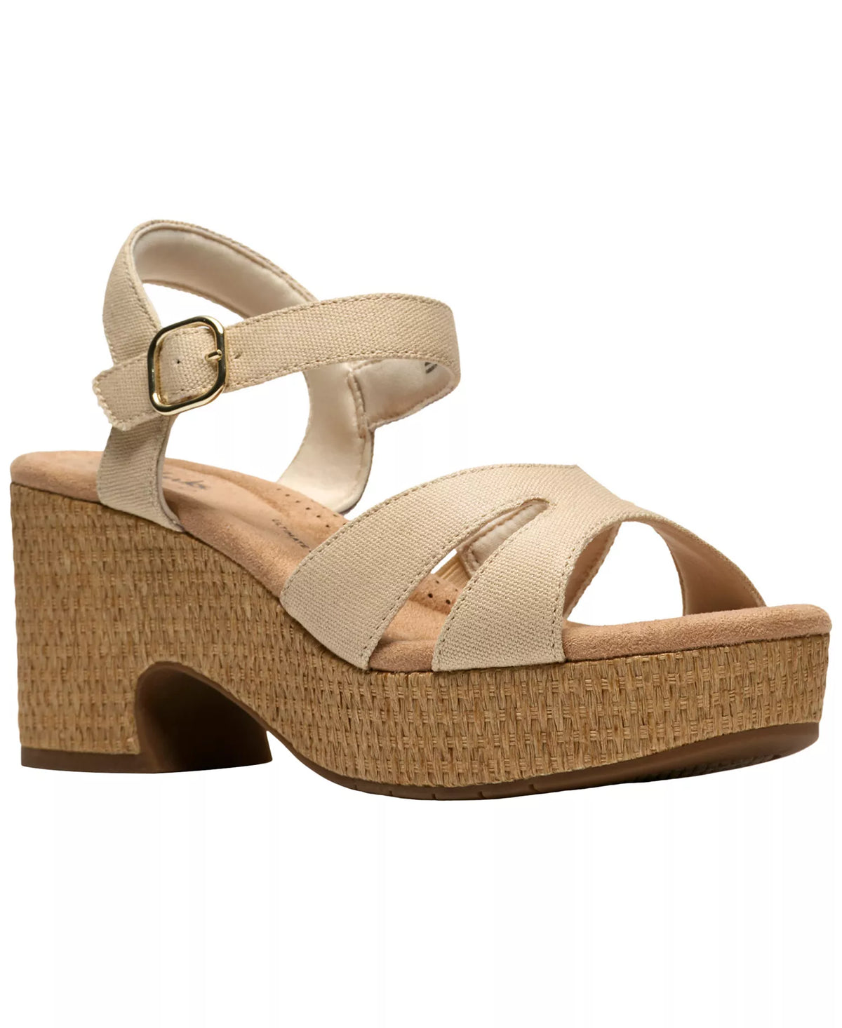 Clarks Women's Nerisa Twist Round Toe Wedge Sandals