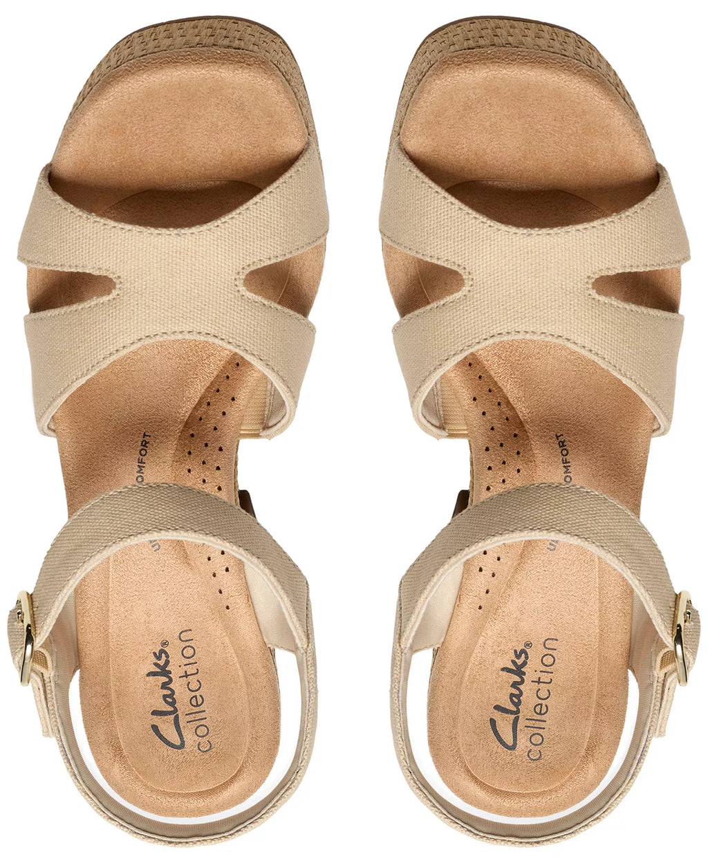 Clarks Women's Nerisa Twist Round Toe Wedge Sandals