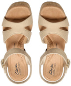 Clarks Women's Nerisa Twist Round Toe Wedge Sandals