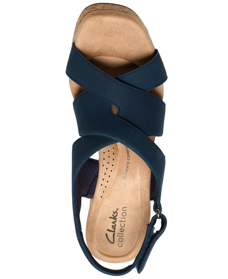 Clarks Women's Nerisa Grace Round Toe Wedge Sandals