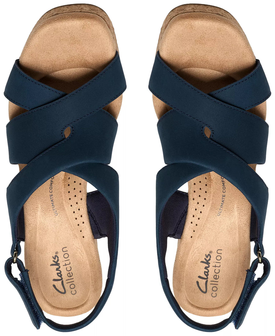 Clarks Women's Nerisa Grace Round Toe Wedge Sandals