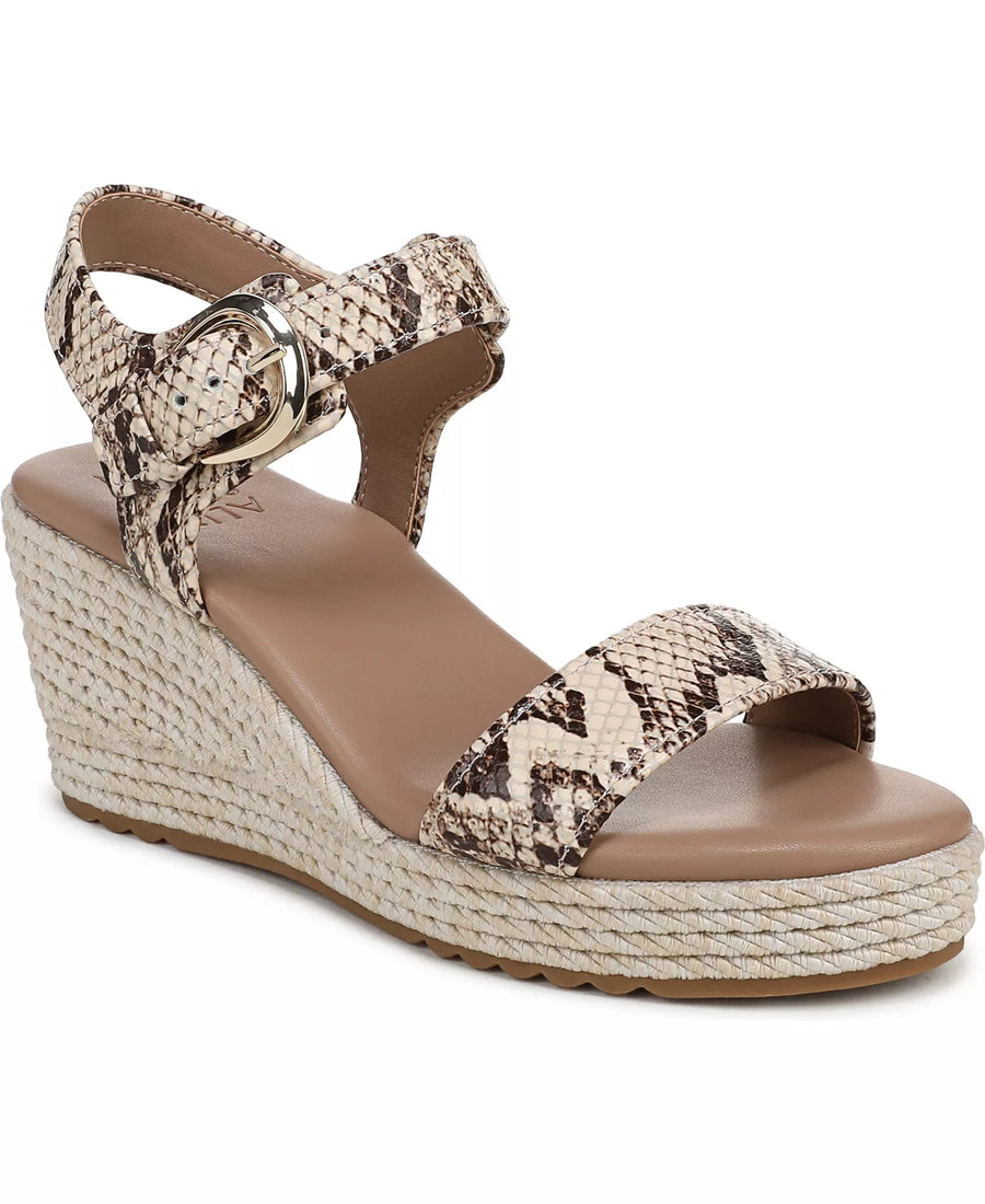 Naturalizer Women's Stella Open Round Toe Buckle Wedge Sandals