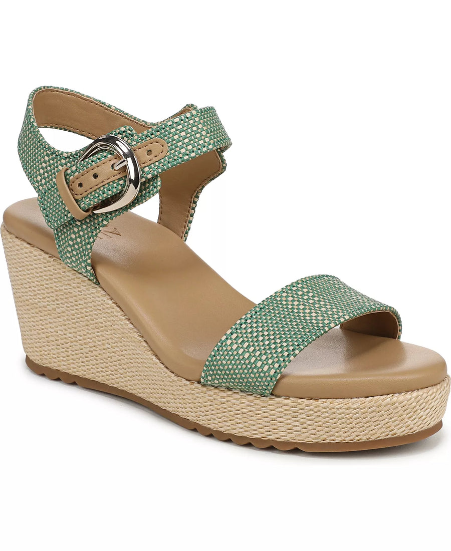 Naturalizer Women's Stella Open Round Toe Buckle Wedge Sandals