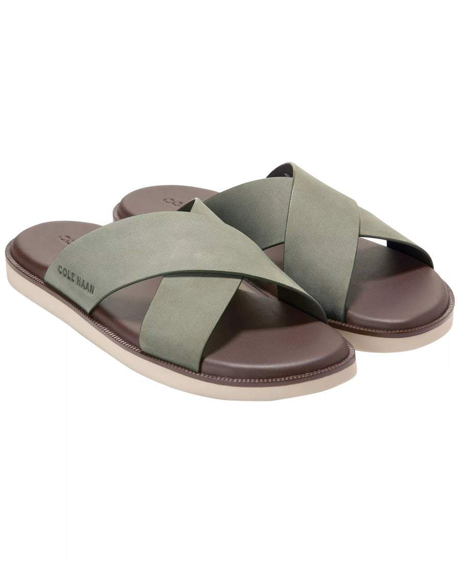 Cole Haan Men's Nantucket Cross Strap Slip-On Slide Sandals