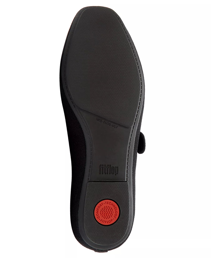 FitFlop Women's Delicato Wave Edge Canvas Mary Jane Flats