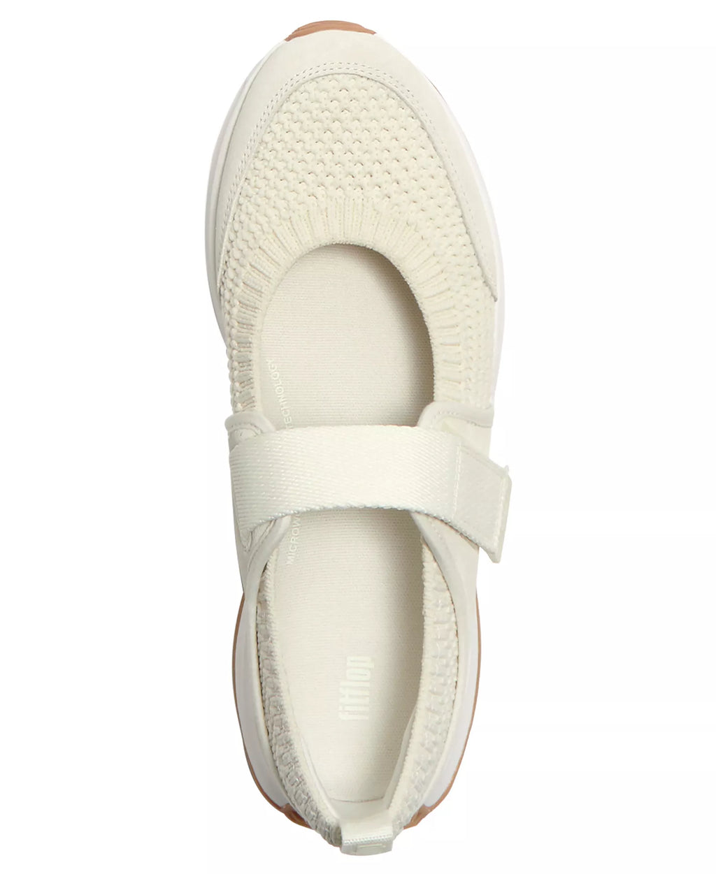 FitFlop Women's F-Mode Flow Knit Suede Mary Jane Almond Toe Sneakers
