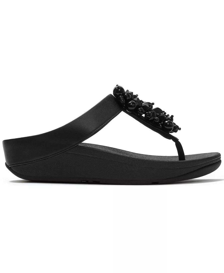 FitFlop Women's Fino Bead Cluster Toe Post Slip-On Sandals