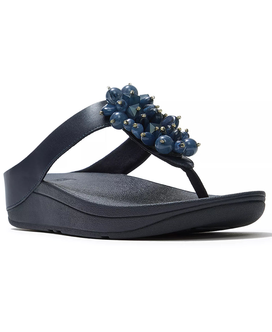 FitFlop Women's Fino Bead Cluster Toe Post Slip-On Sandals