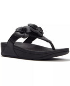 FitFlop Women's Lulu Flower Toe Post Slip-On Sandals