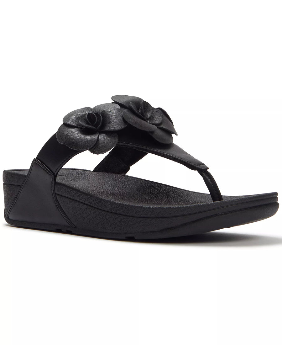 FitFlop Women's Lulu Flower Toe Post Slip-On Sandals