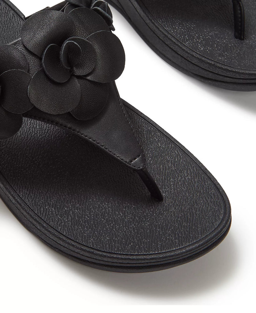 FitFlop Women's Lulu Flower Toe Post Slip-On Sandals