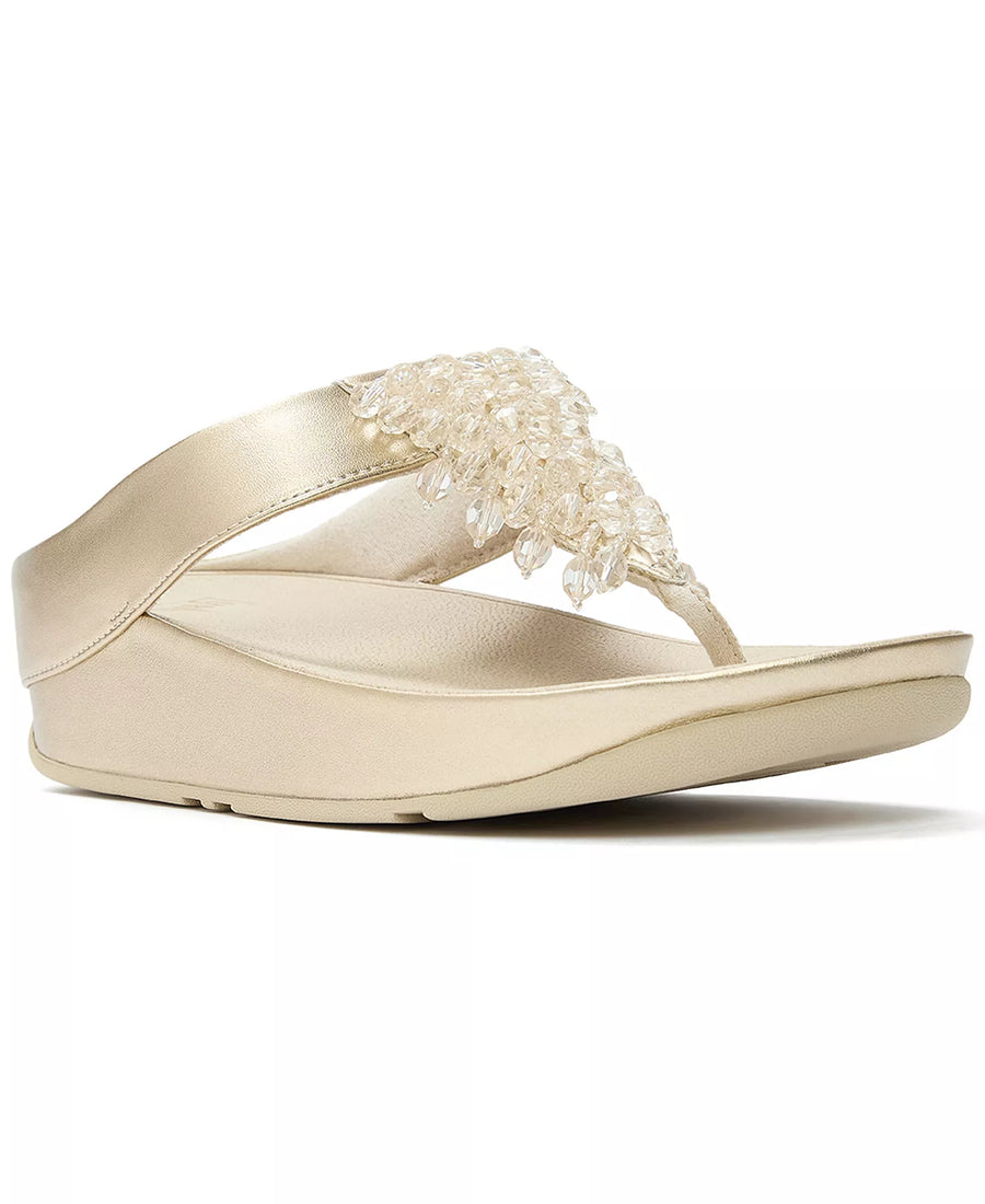 FitFlop Women's Rumba Iridescent Beaded Toe-Post Sandals