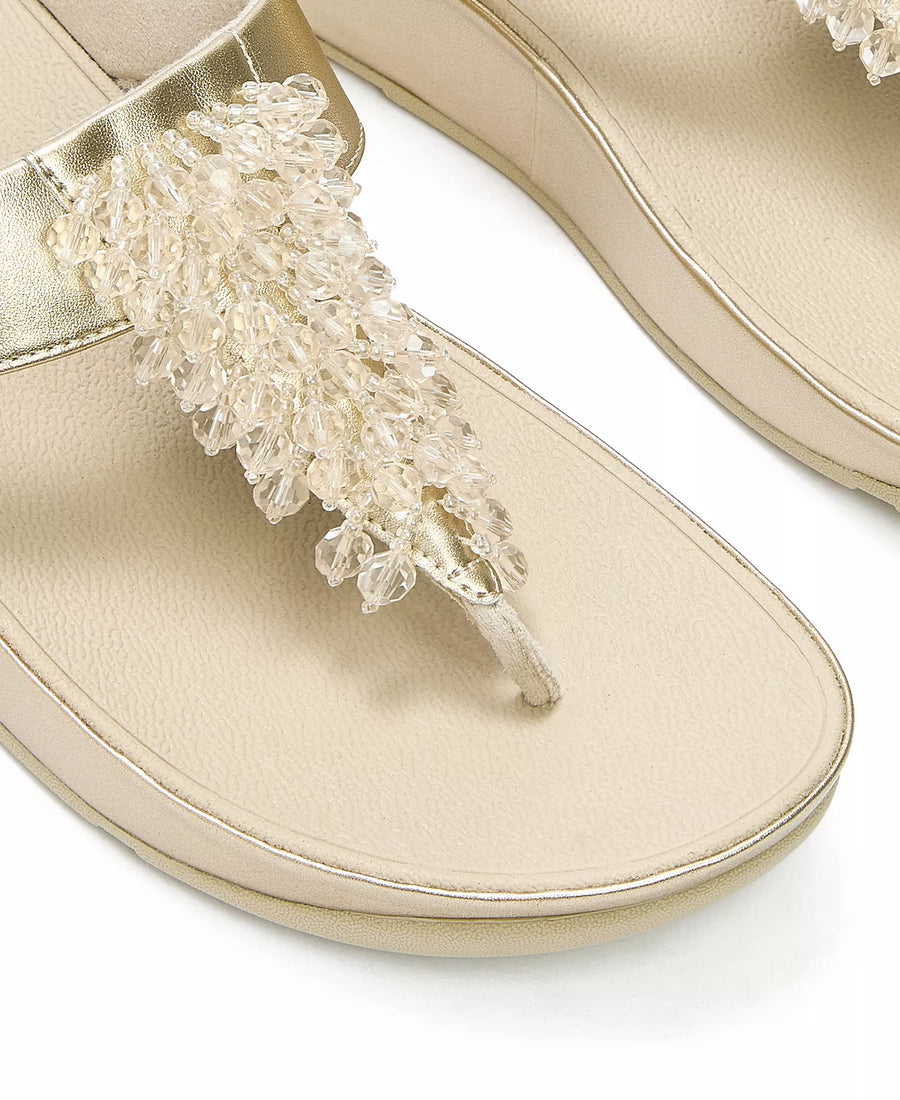 FitFlop Women's Rumba Iridescent Beaded Toe-Post Sandals