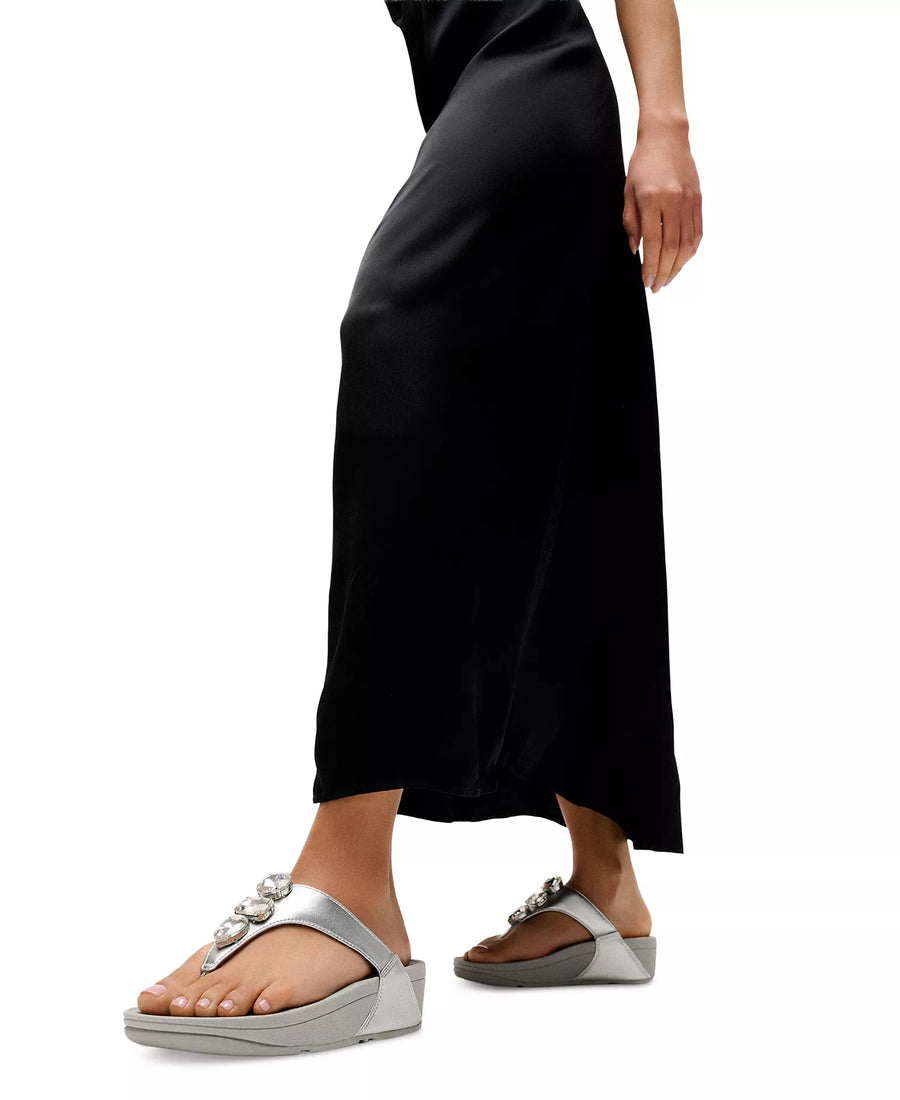 FitFlop Women's Lulu Ultra Jewel Metallic Toe Post Slip-On Sandals