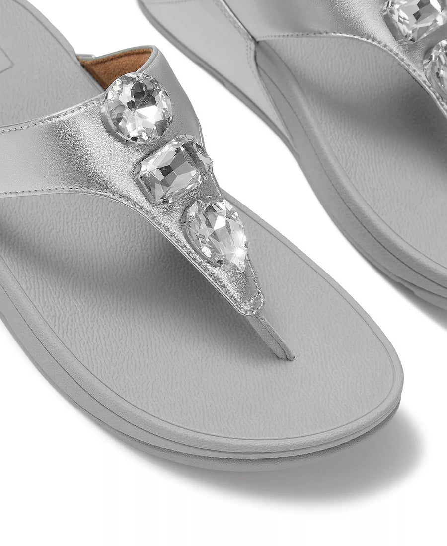 FitFlop Women's Lulu Ultra Jewel Metallic Toe Post Slip-On Sandals