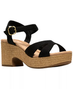 Clarks Women's Nerisa Twist Round Toe Wedge Sandals
