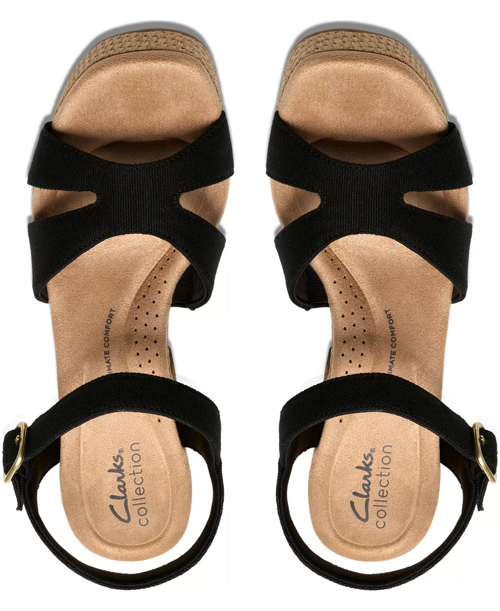 Clarks Women's Nerisa Twist Round Toe Wedge Sandals