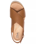 Clarks Women's Diaz Cross Round Toe Wedge Sandals