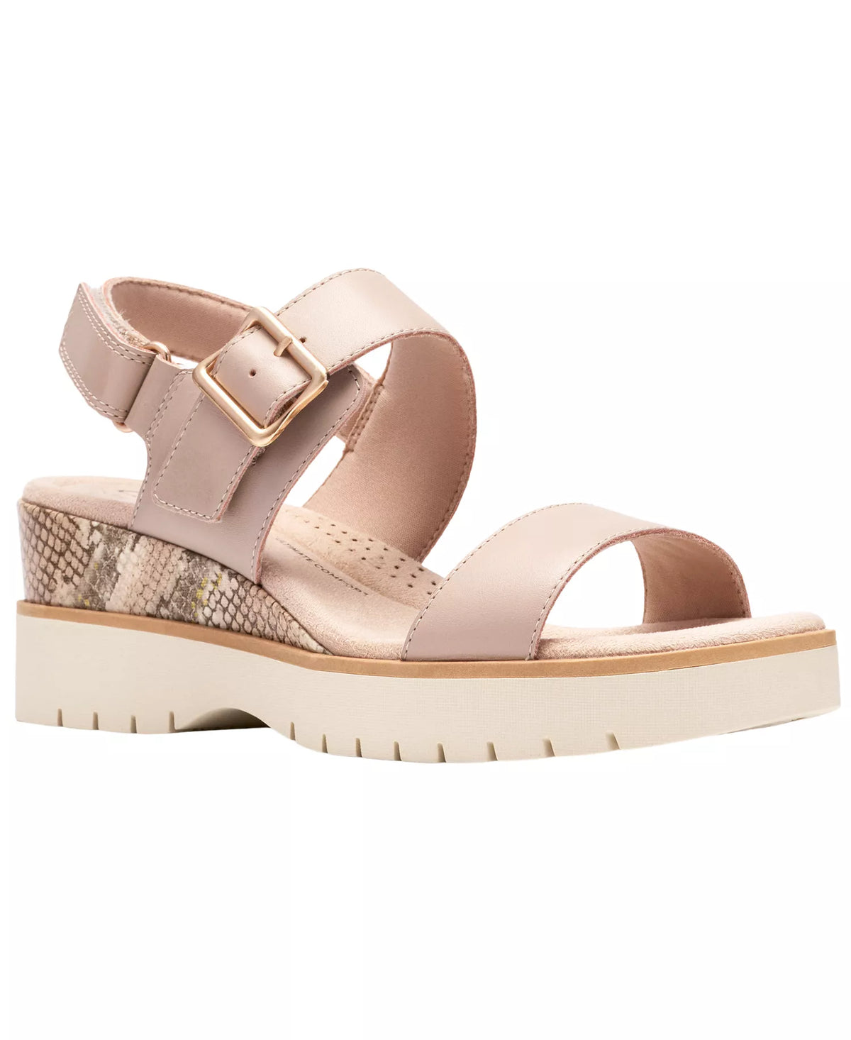 Clarks Women's Diaz Rose Round Toe Wedge Sandals