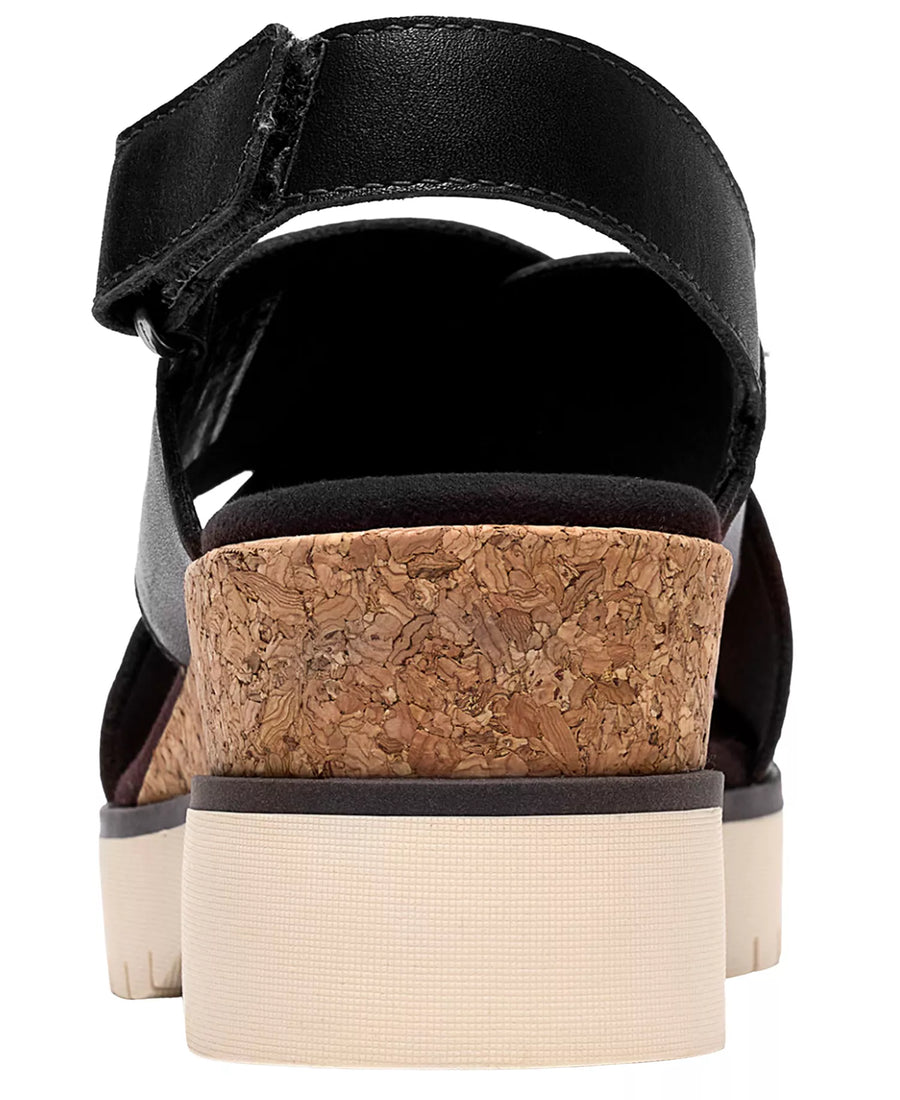 Clarks Women's Diaz Cross Round Toe Wedge Sandals