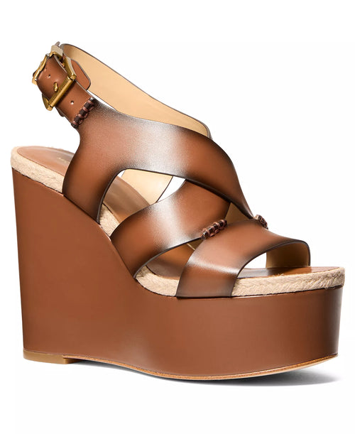 Michael Kors Women's Raven Buckle Wedge Sandals