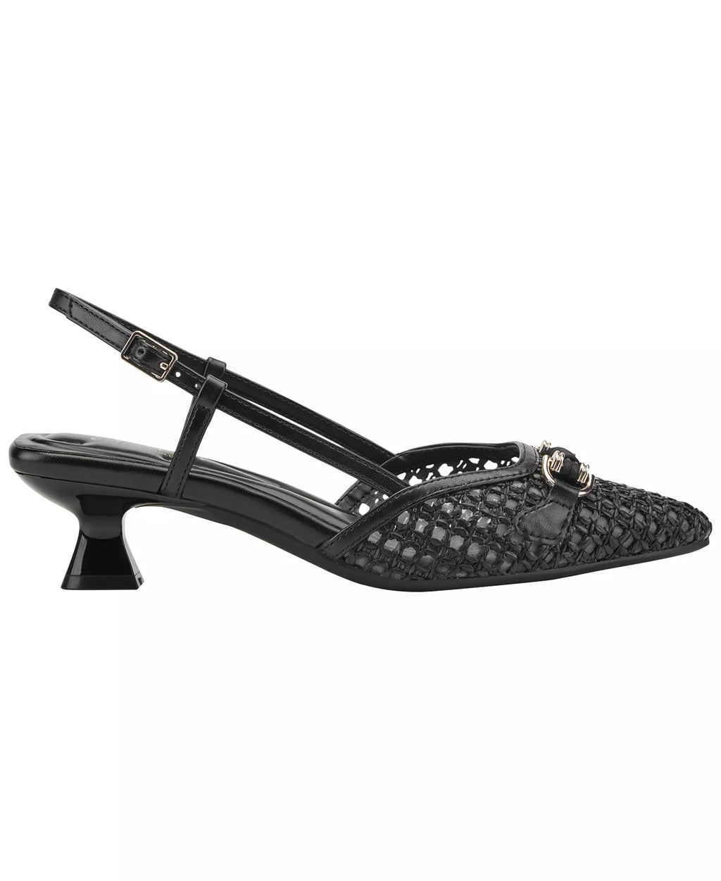 Easy Spirit Women's Hetty eFlex Woven Slingback Kitten Heel Pumps