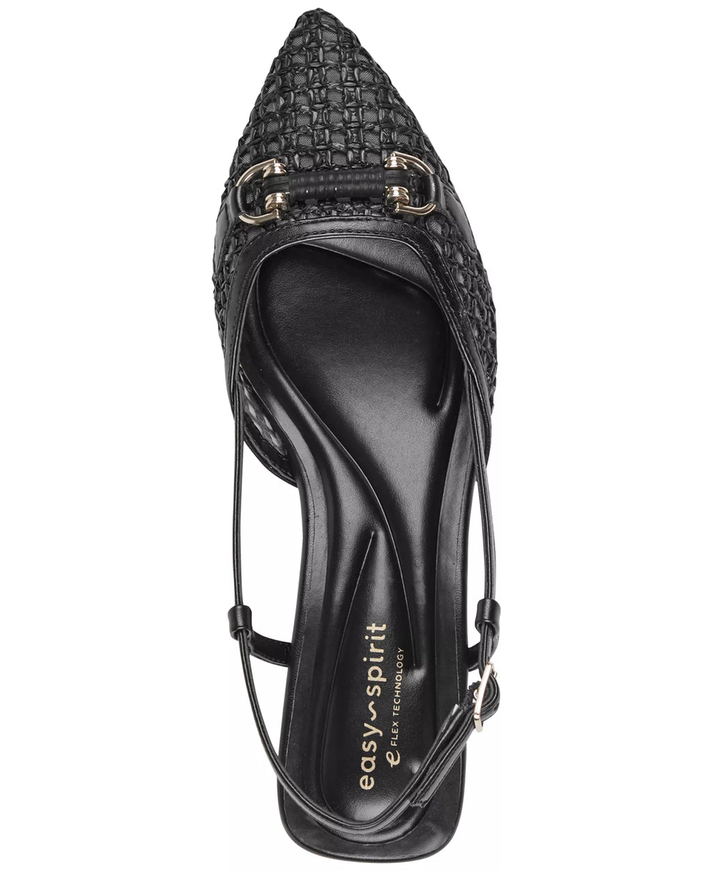Easy Spirit Women's Hetty eFlex Woven Slingback Kitten Heel Pumps