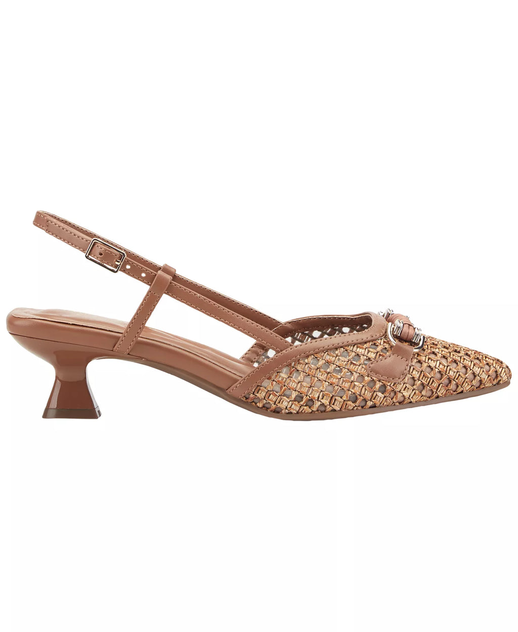 Easy Spirit Women's Hetty eFlex Woven Slingback Kitten Heel Pumps