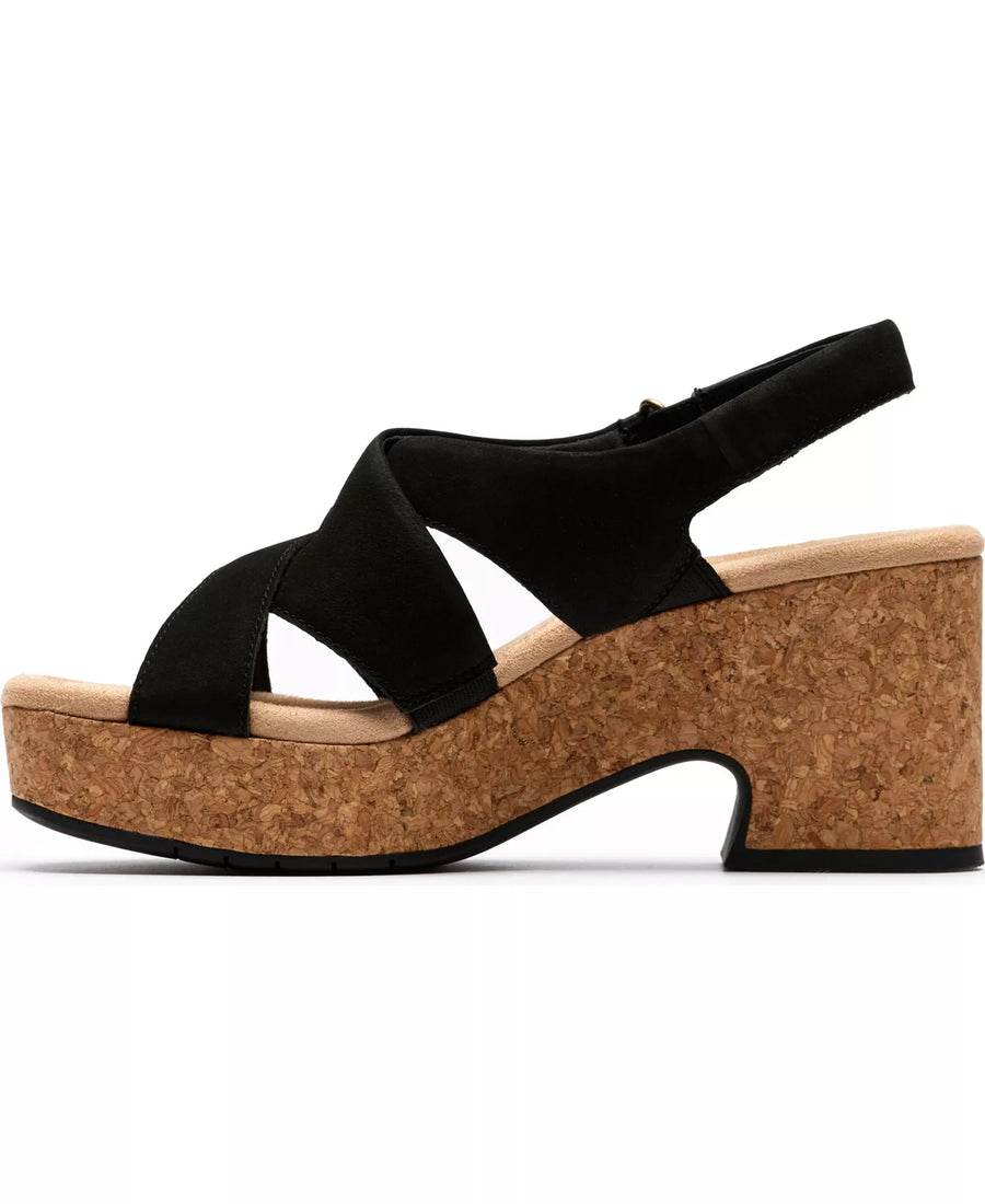 Clarks Women's Nerisa Grace Round Toe Wedge Sandals