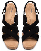 Clarks Women's Nerisa Grace Round Toe Wedge Sandals
