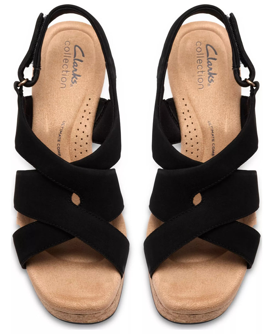 Clarks Women's Nerisa Grace Round Toe Wedge Sandals