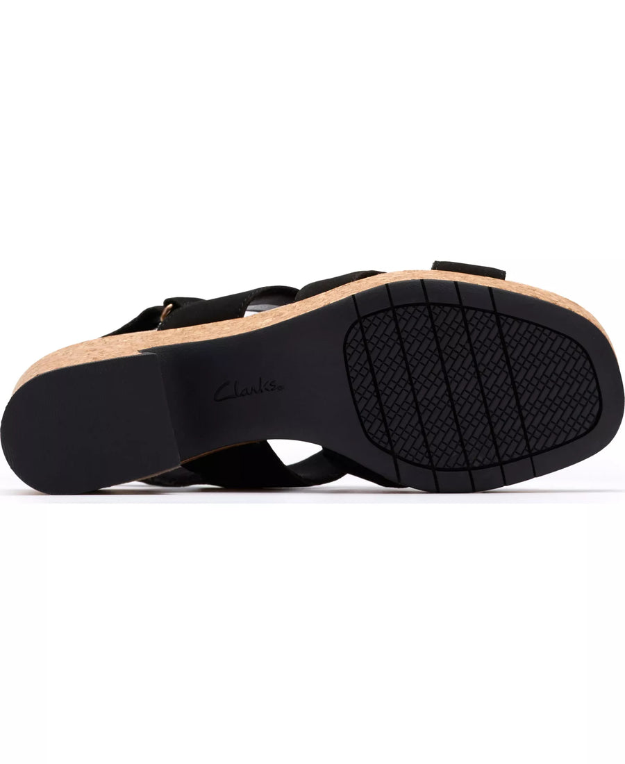 Clarks Women's Nerisa Grace Round Toe Wedge Sandals